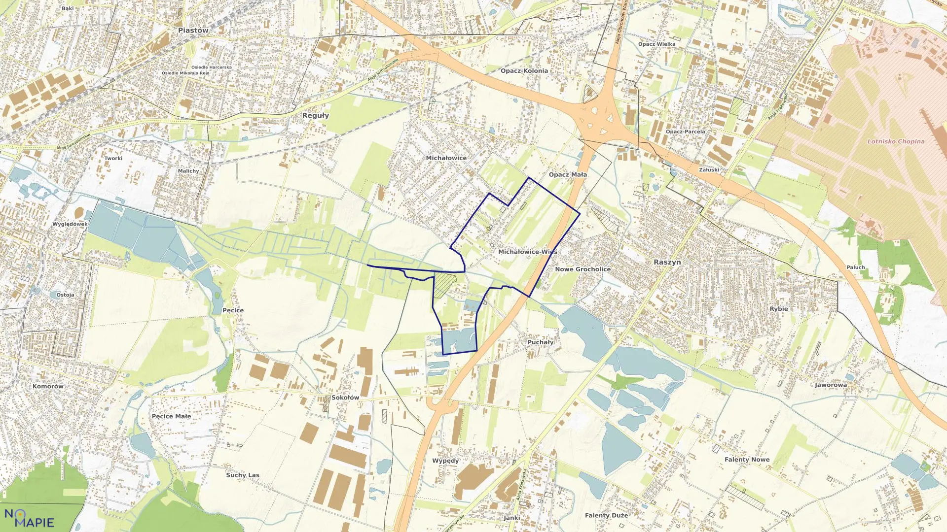 Mapa obrębu MICHAŁOWICE WIEŚ w gminie Michałowice